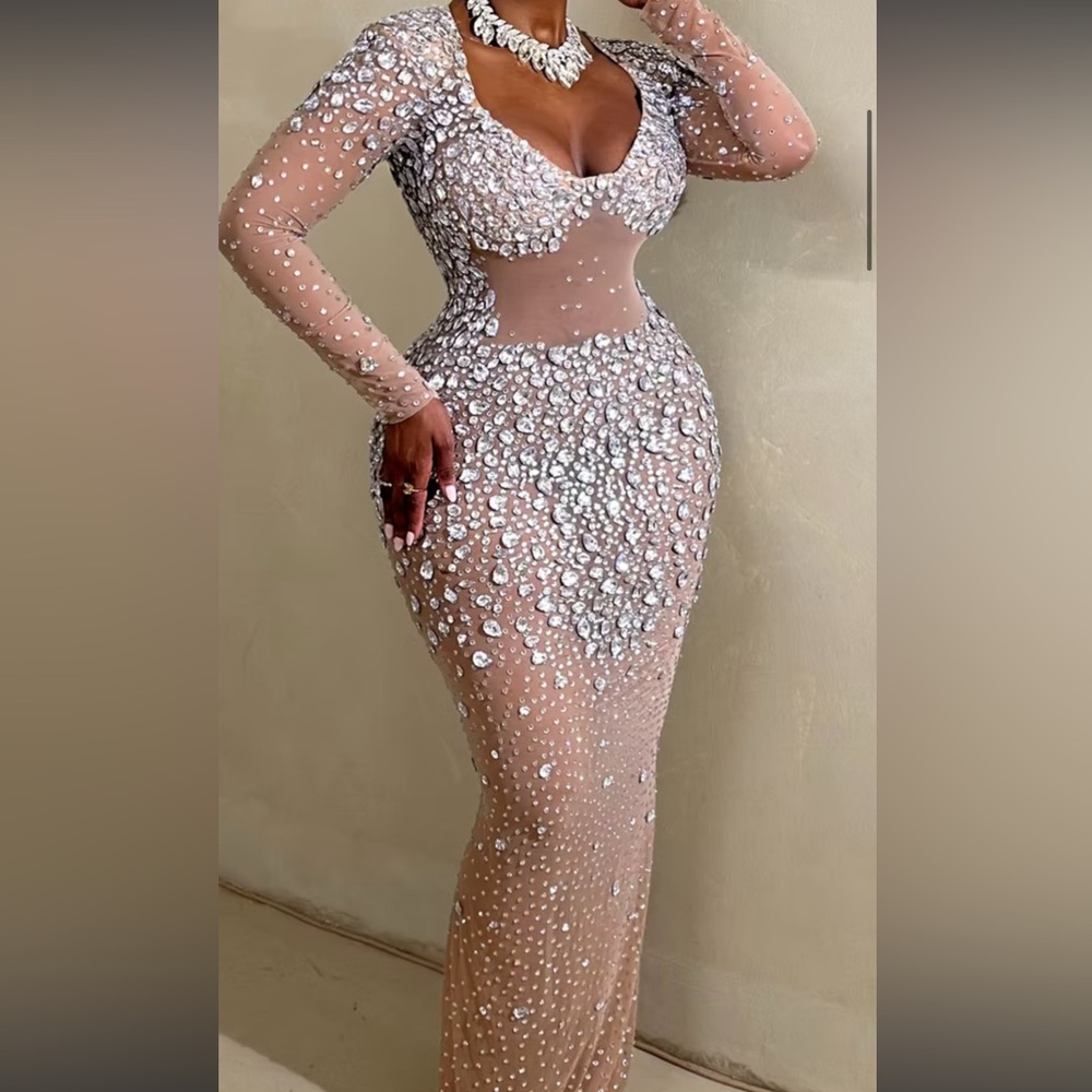 Sparkling Nude and Silver Dress